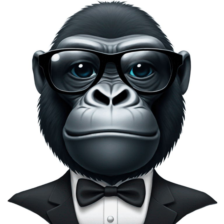 Gorilla wearing tuxedo with sunglasses emoji