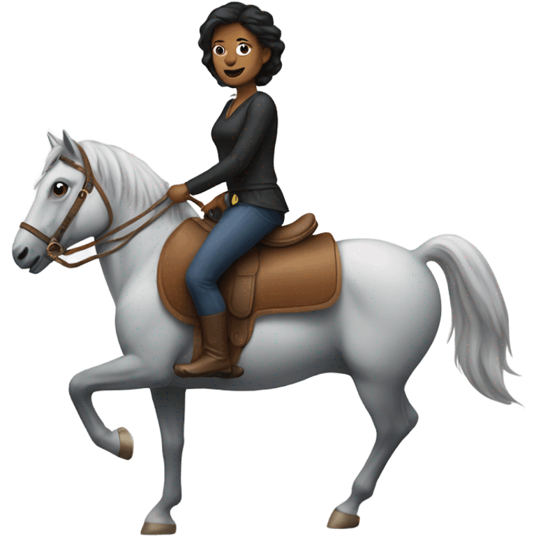 woman riding cat like a horse emoji