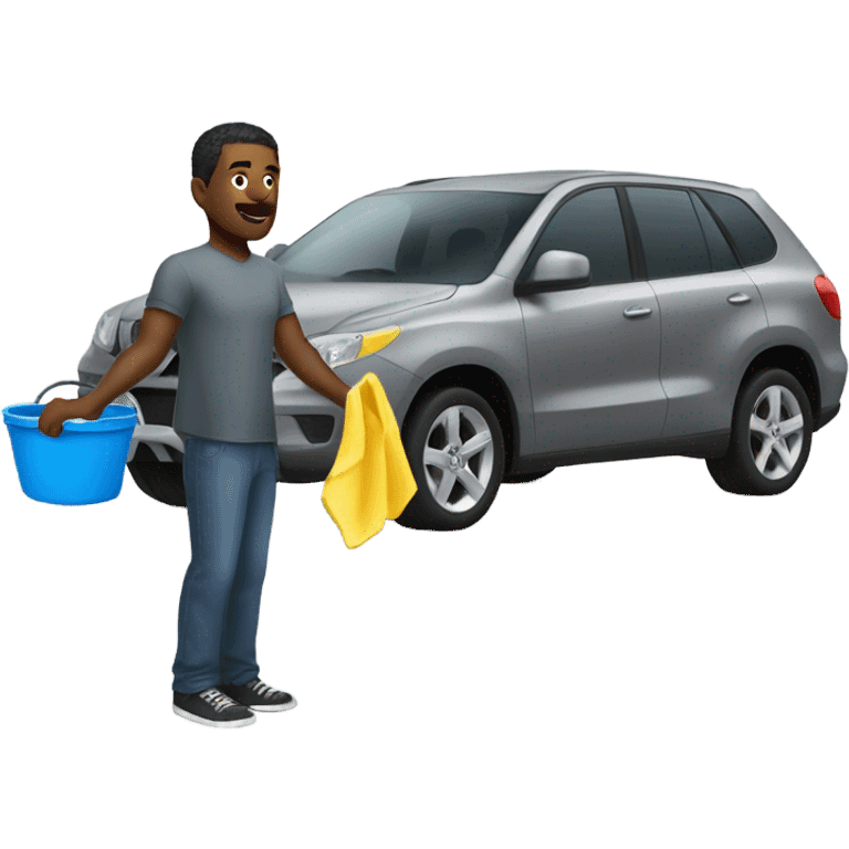 Black man washing car  emoji