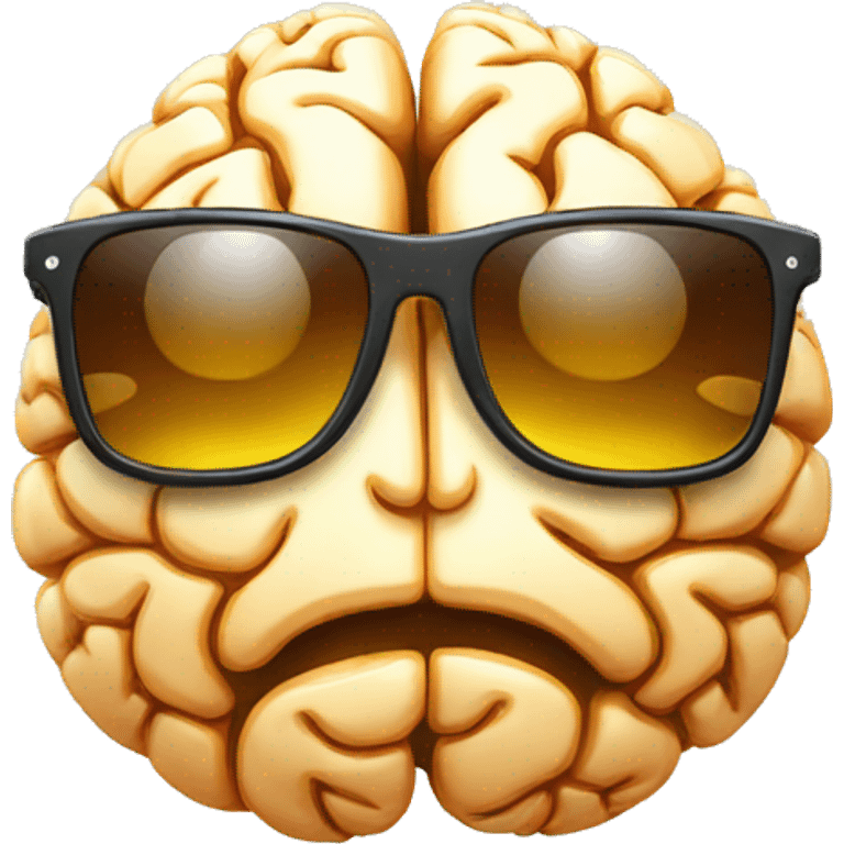 brain emoji with sun glasses emoji