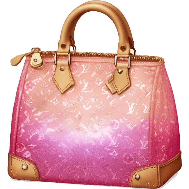 Pink ombre glitter Louis Vuitton bag realistic  emoji