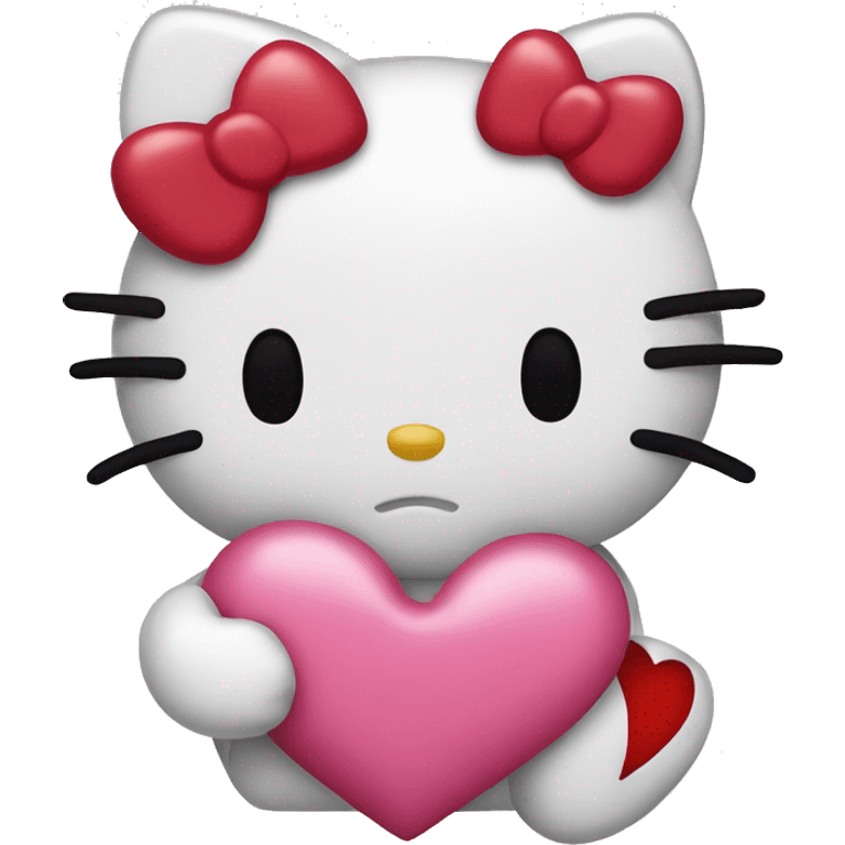 hello kitty with a heart emoji