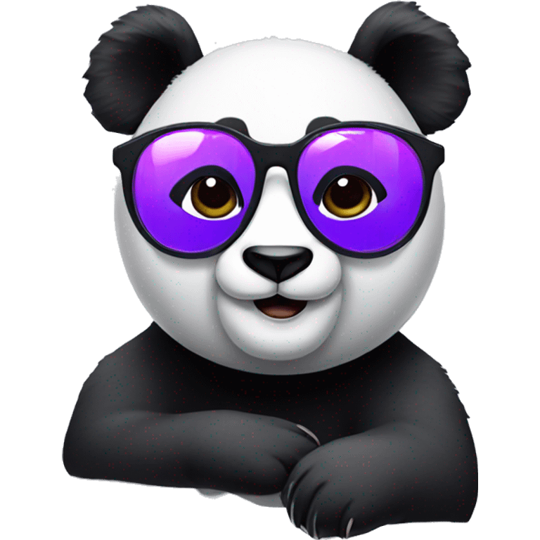 Panda with purple glasses emoji