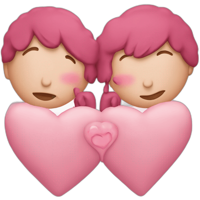 Deux coeurs qui s'embrassent emoji