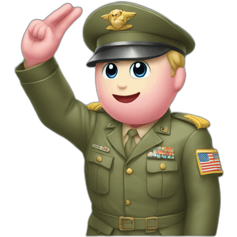 kirby doing a military salute emoji