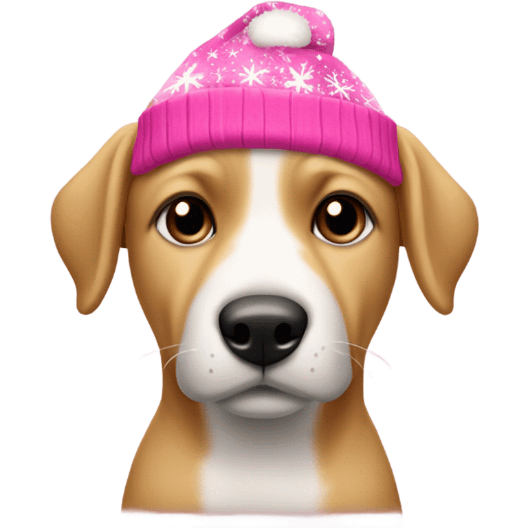 perro con gorro de navidad rosa emoji