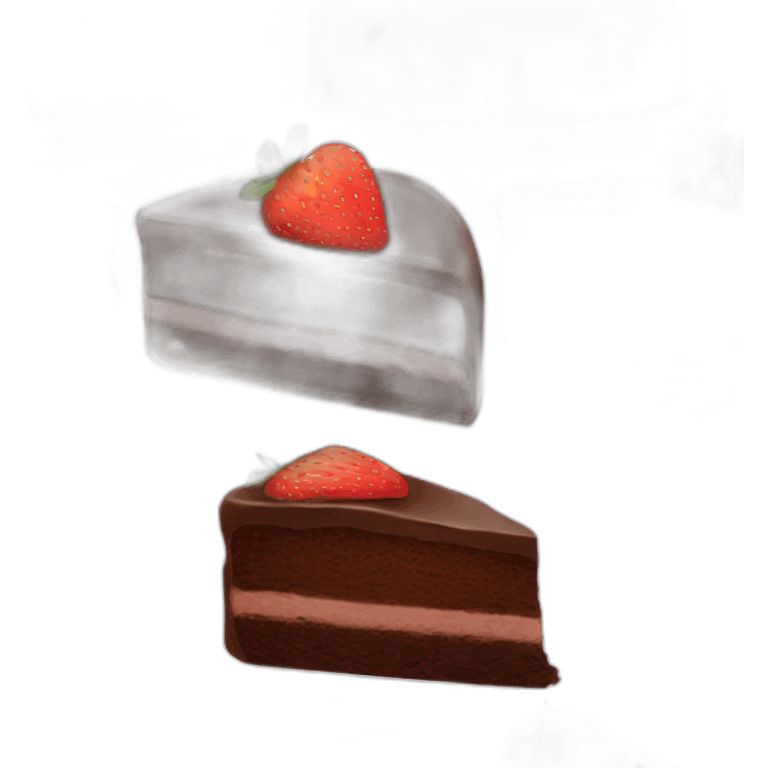 chocolate cake with strawberry  emoji