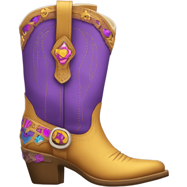 purple and gold cowgirl boots emoji