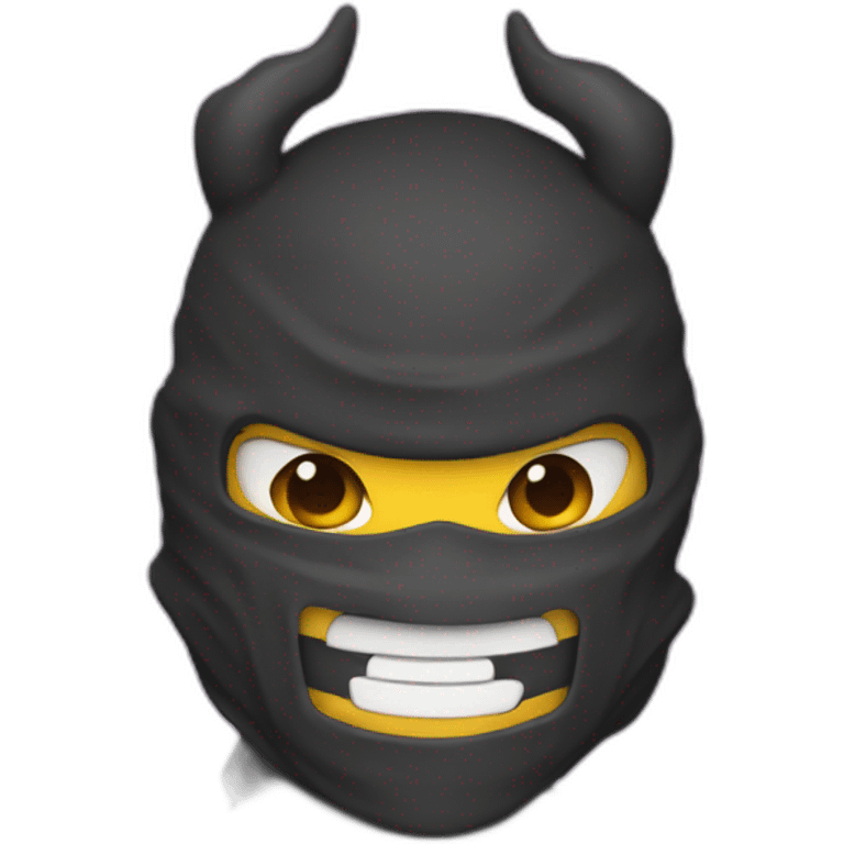 Ninja avec un masque oni emoji