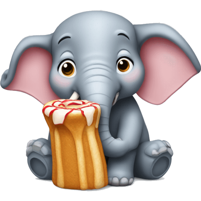 elefante comiendo un churro emoji