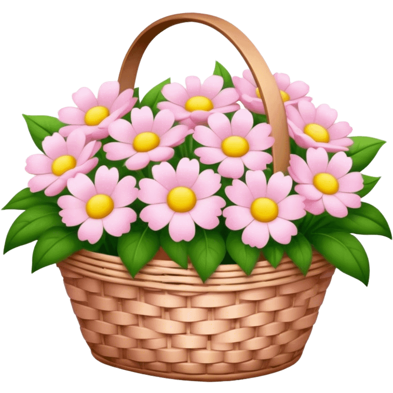 basket of light pink flowers emoji