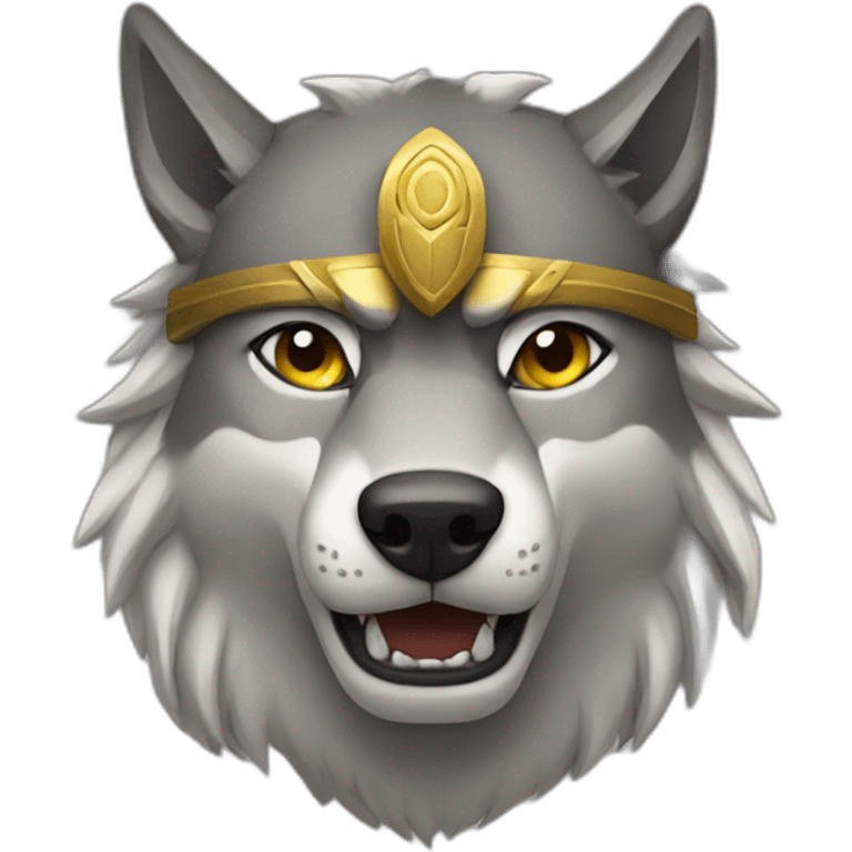 Warrior wolf emoji