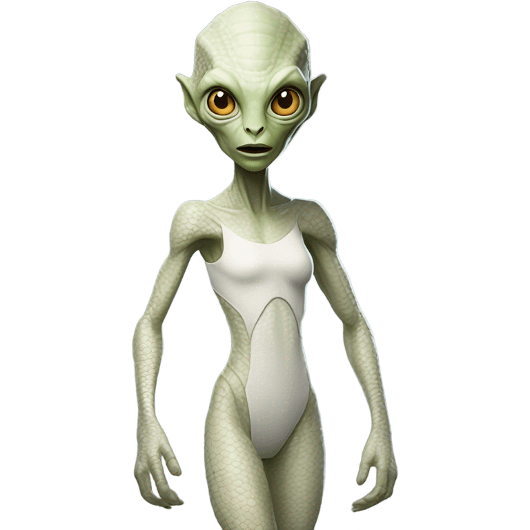 a Reptilian alien white woman, full body emoji