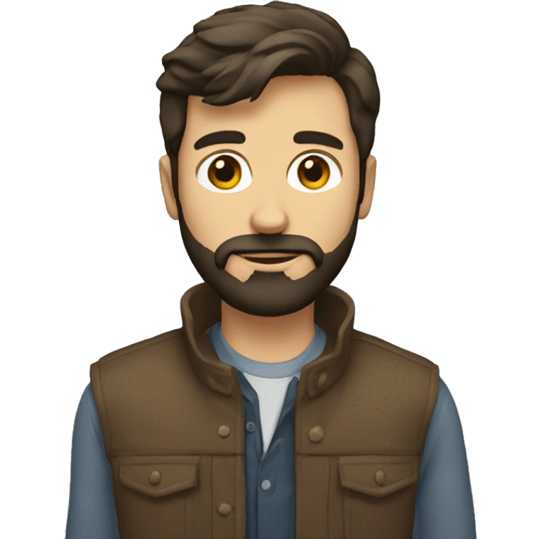 bearded brunette number emoji