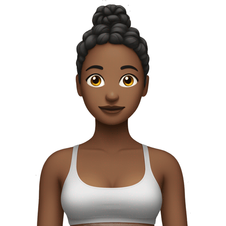 Girl with crop top stretching emoji