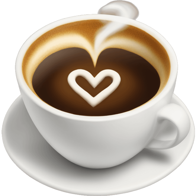 Coffee with a heart in it, steaming  emoji