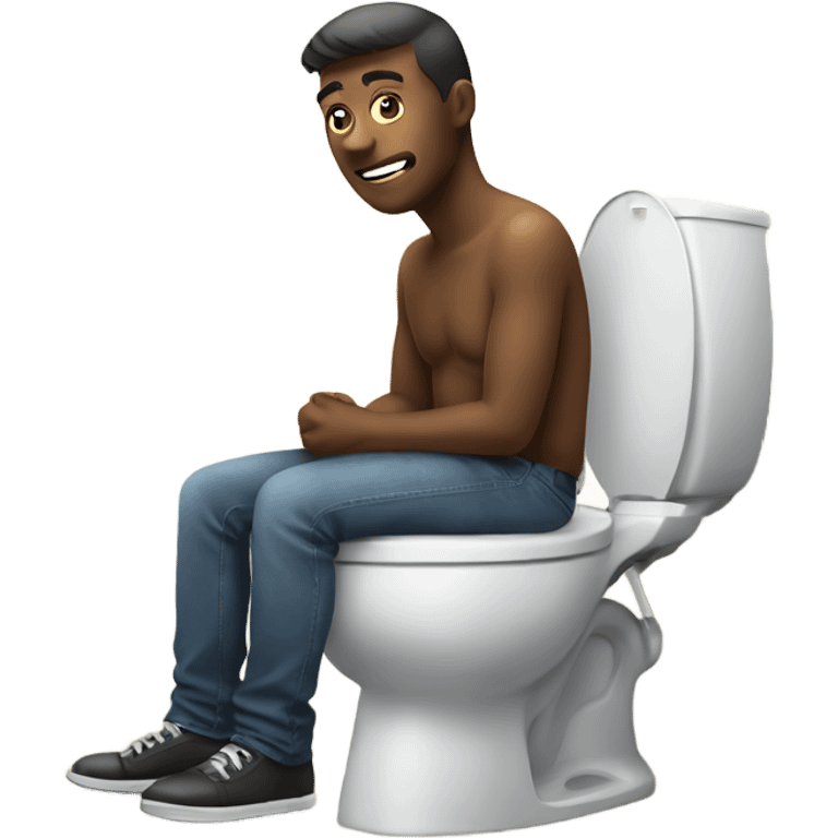 Sitting on toilet emoji