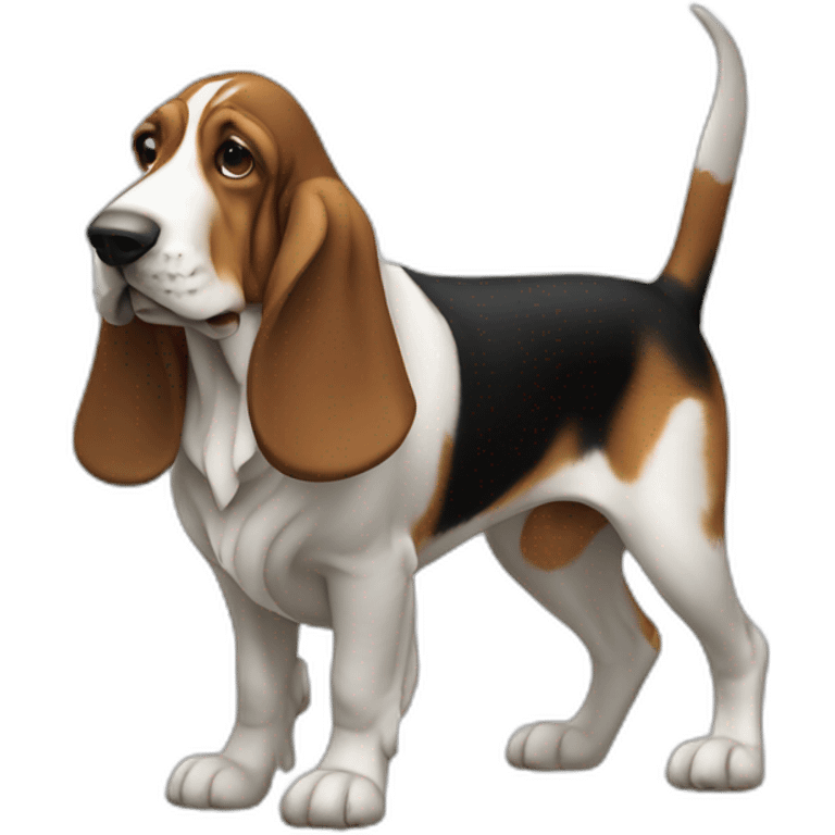 Dog Canine Basset Hound full body, realistic, minimalistic emoji