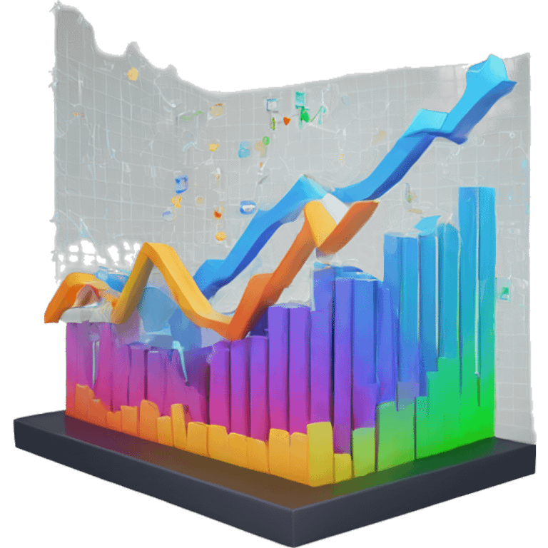 Futuristic charts in 3D emoji