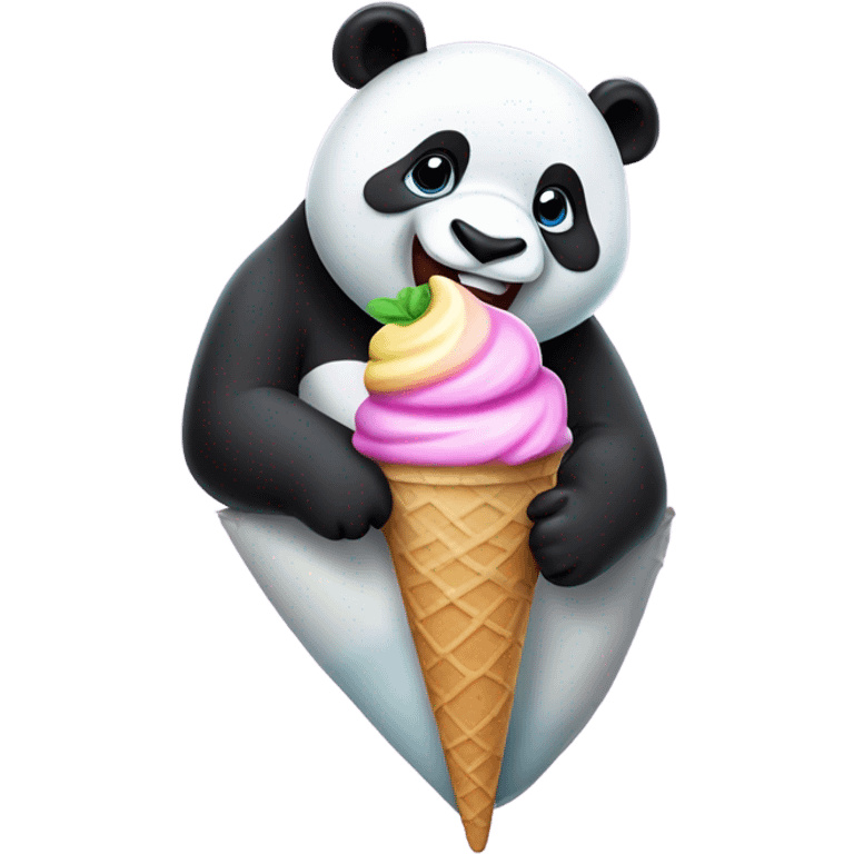 Panda eating ice cream emoji