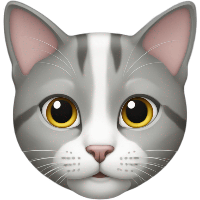 Gray and white cat emoji