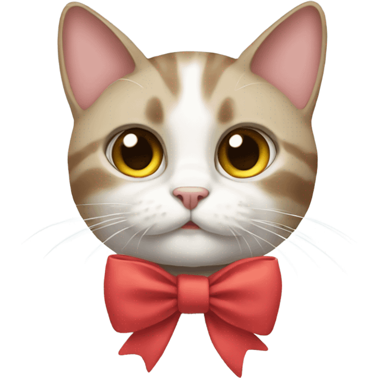 cat wearing a bow emoji