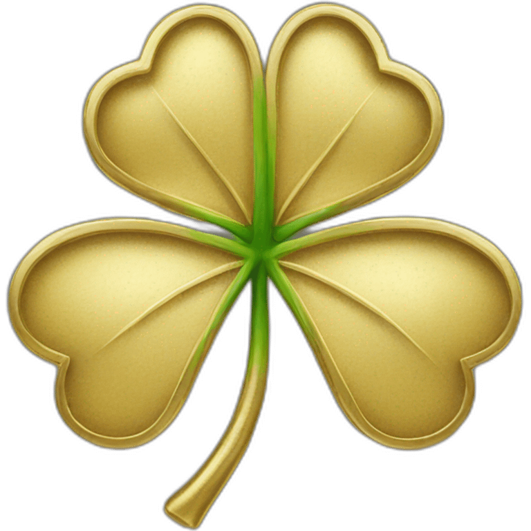 gold outline-four-leaf-clover emoji