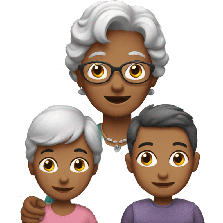 Grandma with a boy and girl emoji