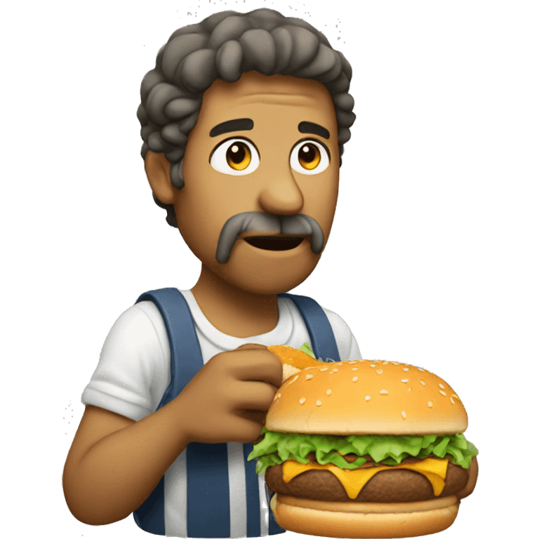 tramp eating burger emoji