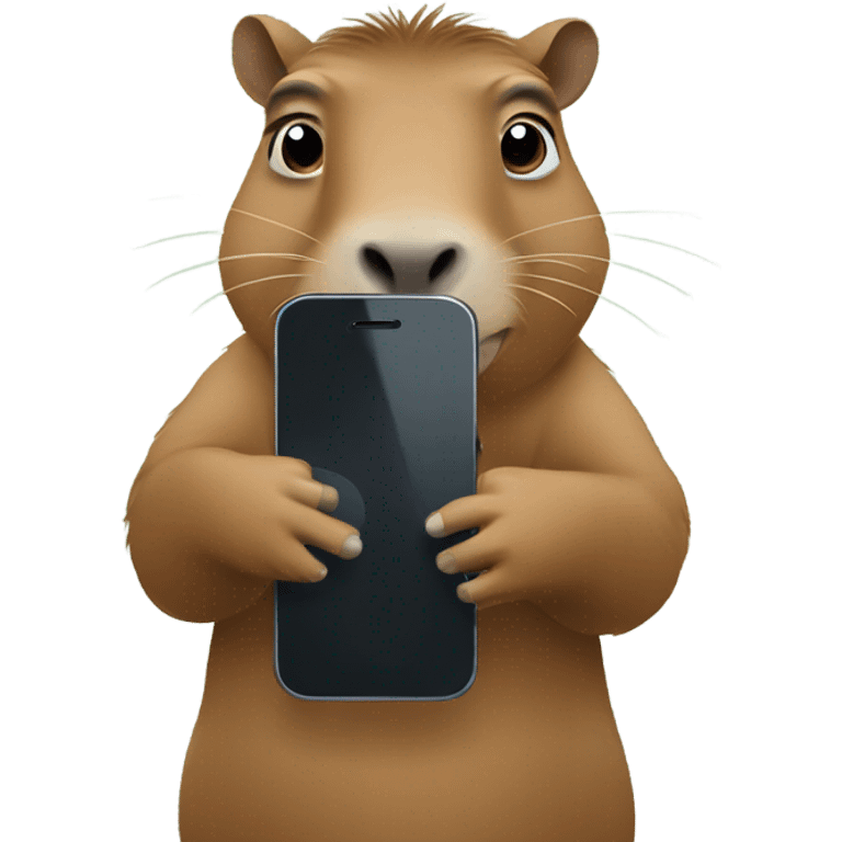 capybara takes video on phone emoji