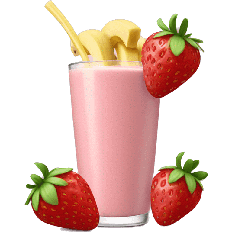 Strawberry banana smoothie emoji