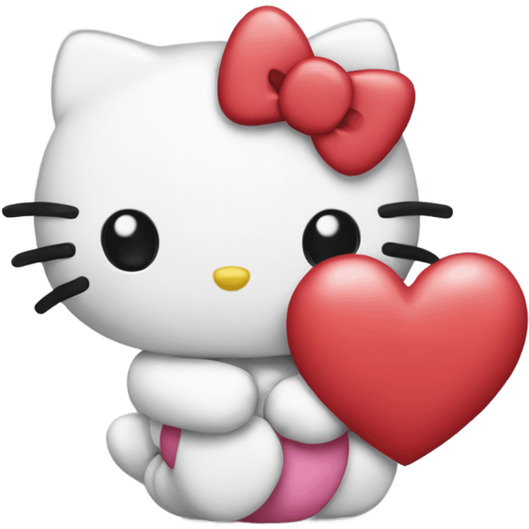 hello kitty holding a heart emoji