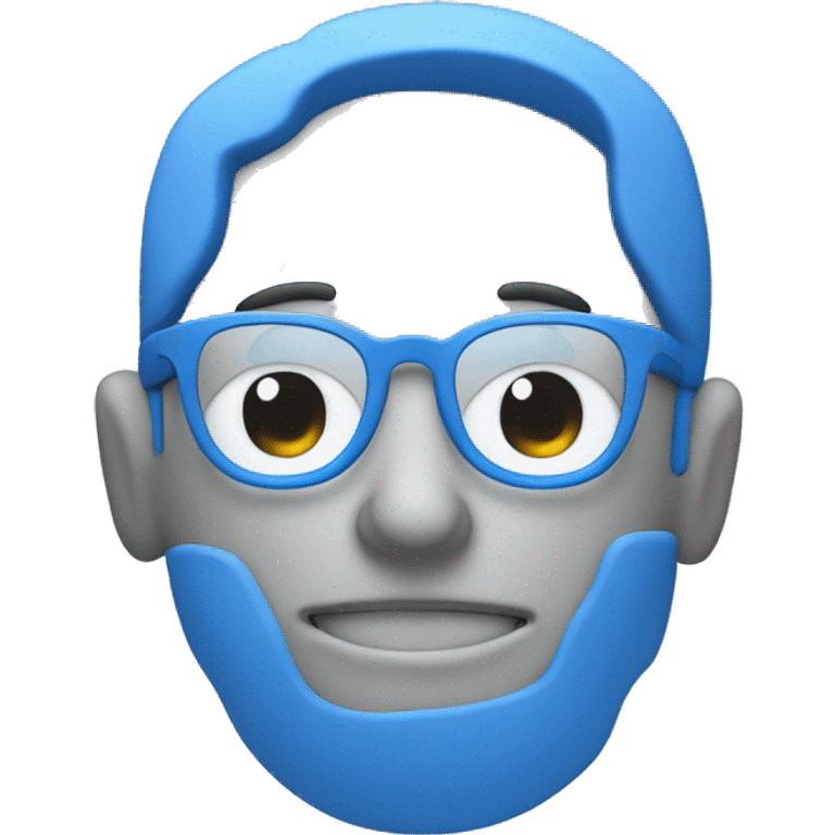 one blue Speech Balloon containing nerd face, and a laptop on background emoji