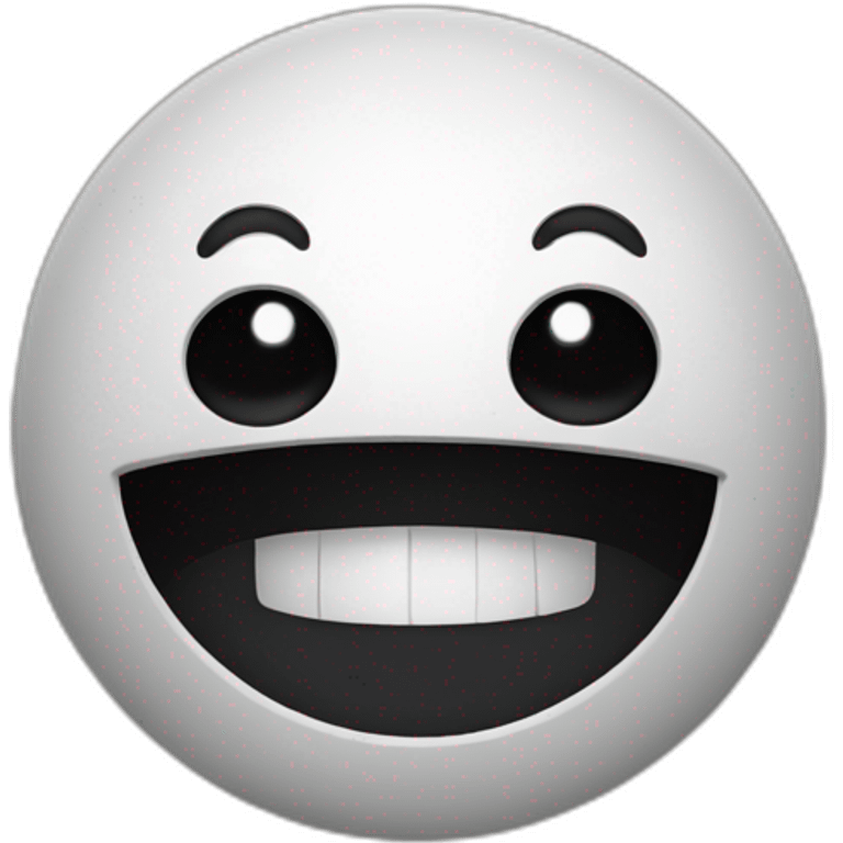 Black creature with white creepy smile emoji