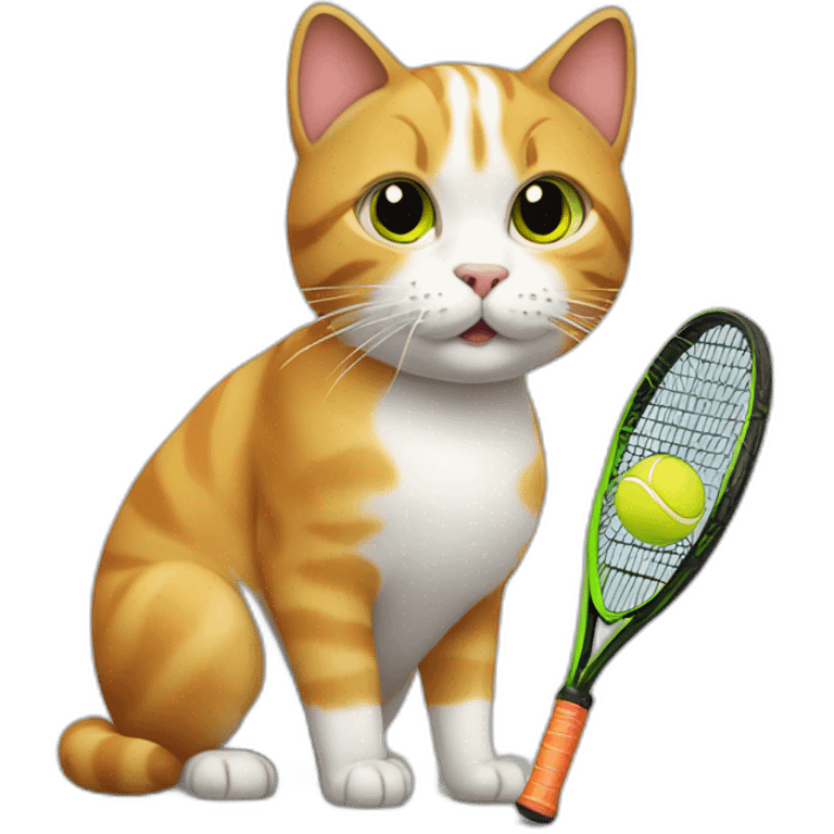 Cat on the back playing with tennis ball emoji