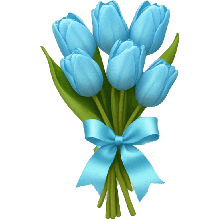 light blue tulip bouquet with light blue bow  emoji