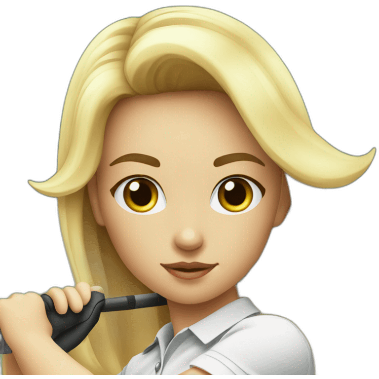 Golf swing beautiful girl emoji