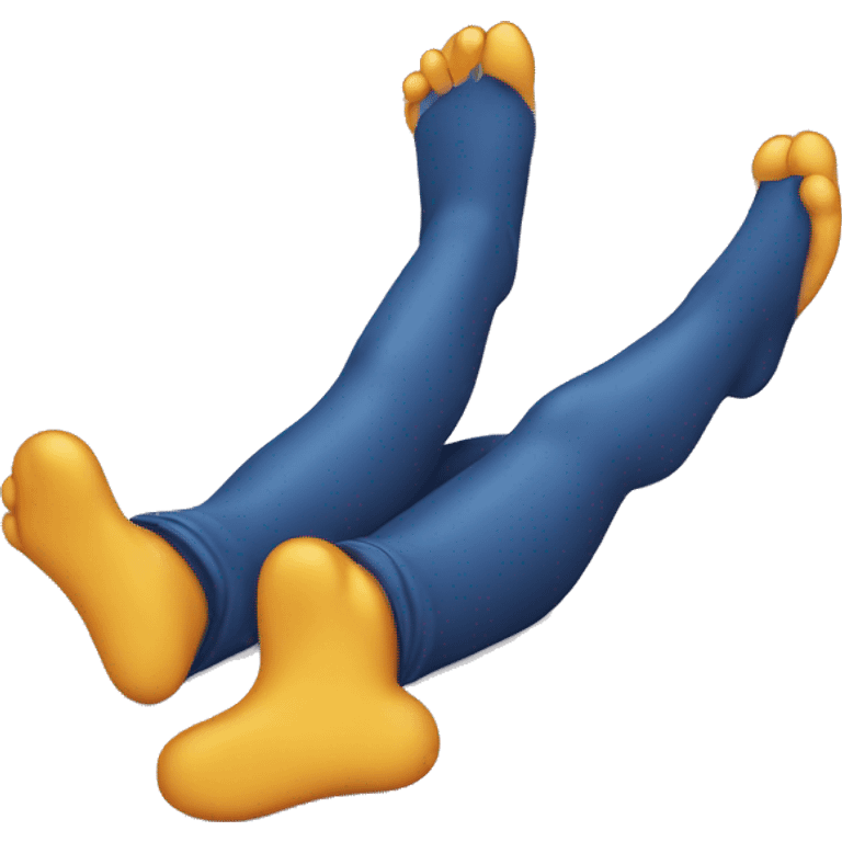 Emoji lying on stomach with feet up emoji