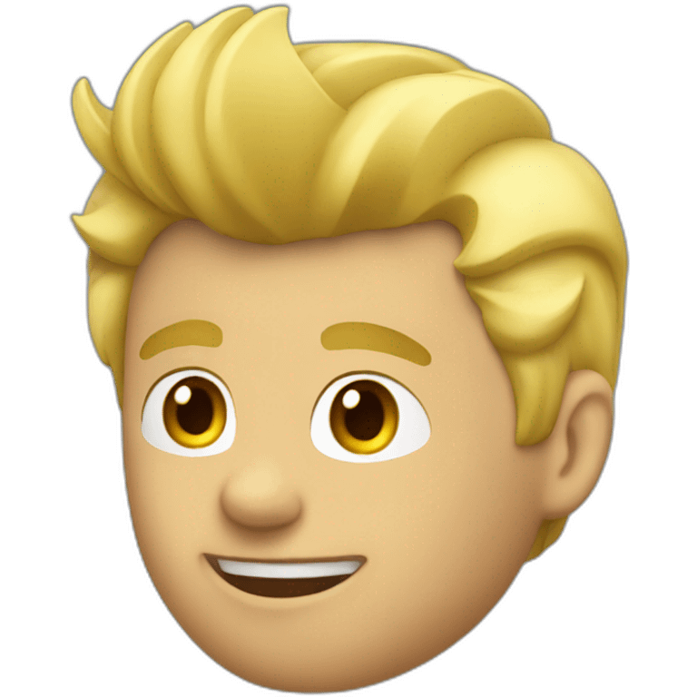 Man wearing Apple logo shirt with blonde faux hawk hair working in QA emoji