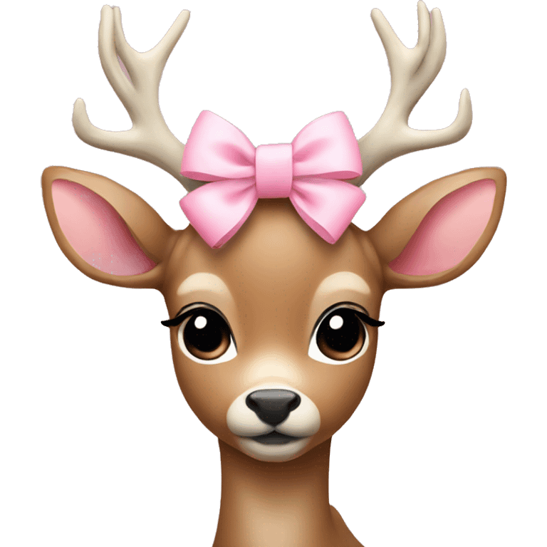 deer with baby pink bows emoji