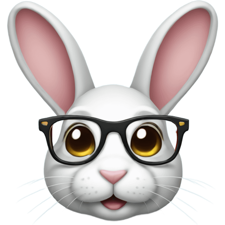 Bunny with glasses emoji