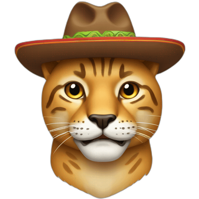 A big cat with mustacho and mexican hat emoji