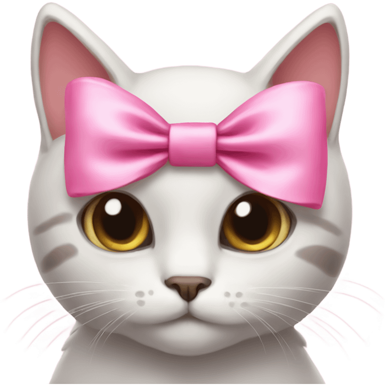 Cat with pink bow emoji