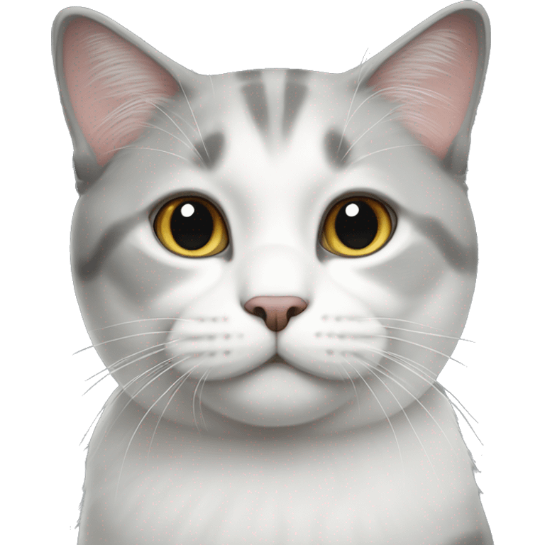 Grey white Scottish cat  emoji