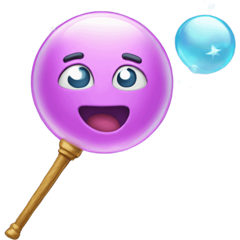 Bubble with wand emoji