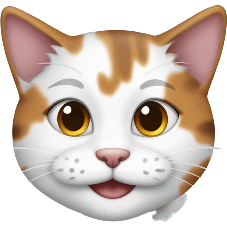 calico cat smiling emoji