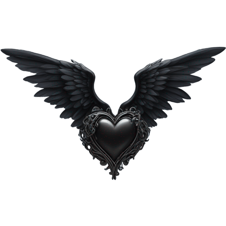 Black heart with wings emoji