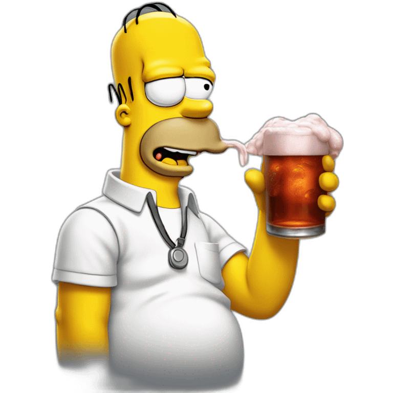 Homer Simpson drinking a Duff emoji