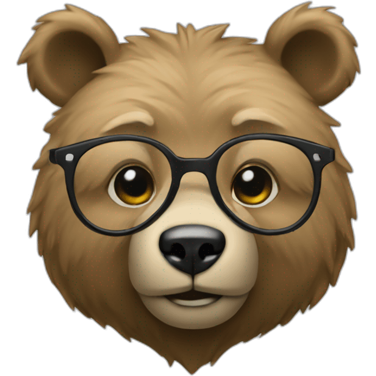 Face of an urban fashion bear emoji