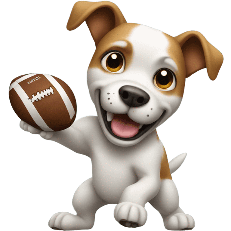 Dog throwing a football emoji